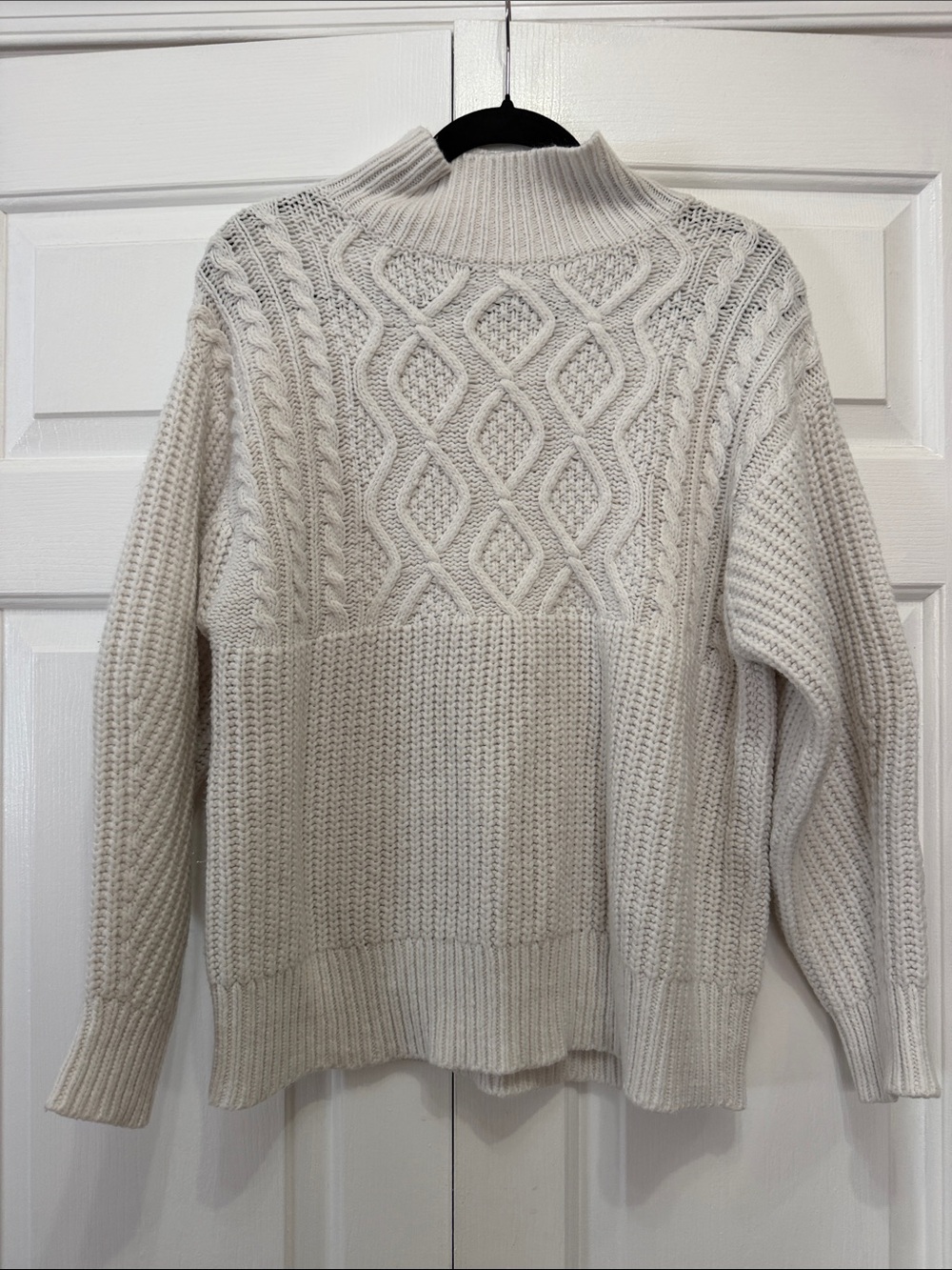 a new day Cream Cable Mock Turtleneck Sweater